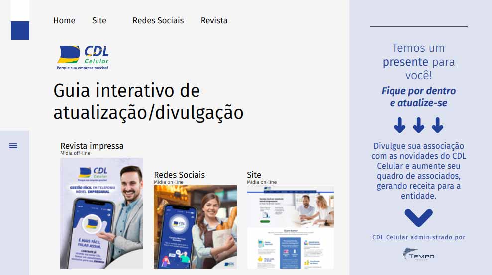 Guia interativo de atualização/divugação Guia interativo de atualização/divugação